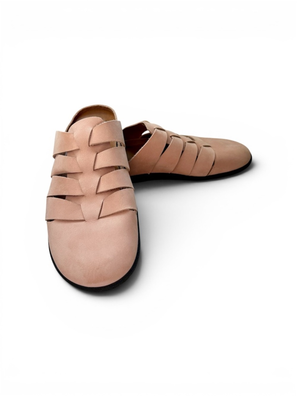 Loints of Holland Balkbrug Nude Blush Leather Slip-On Mules 41